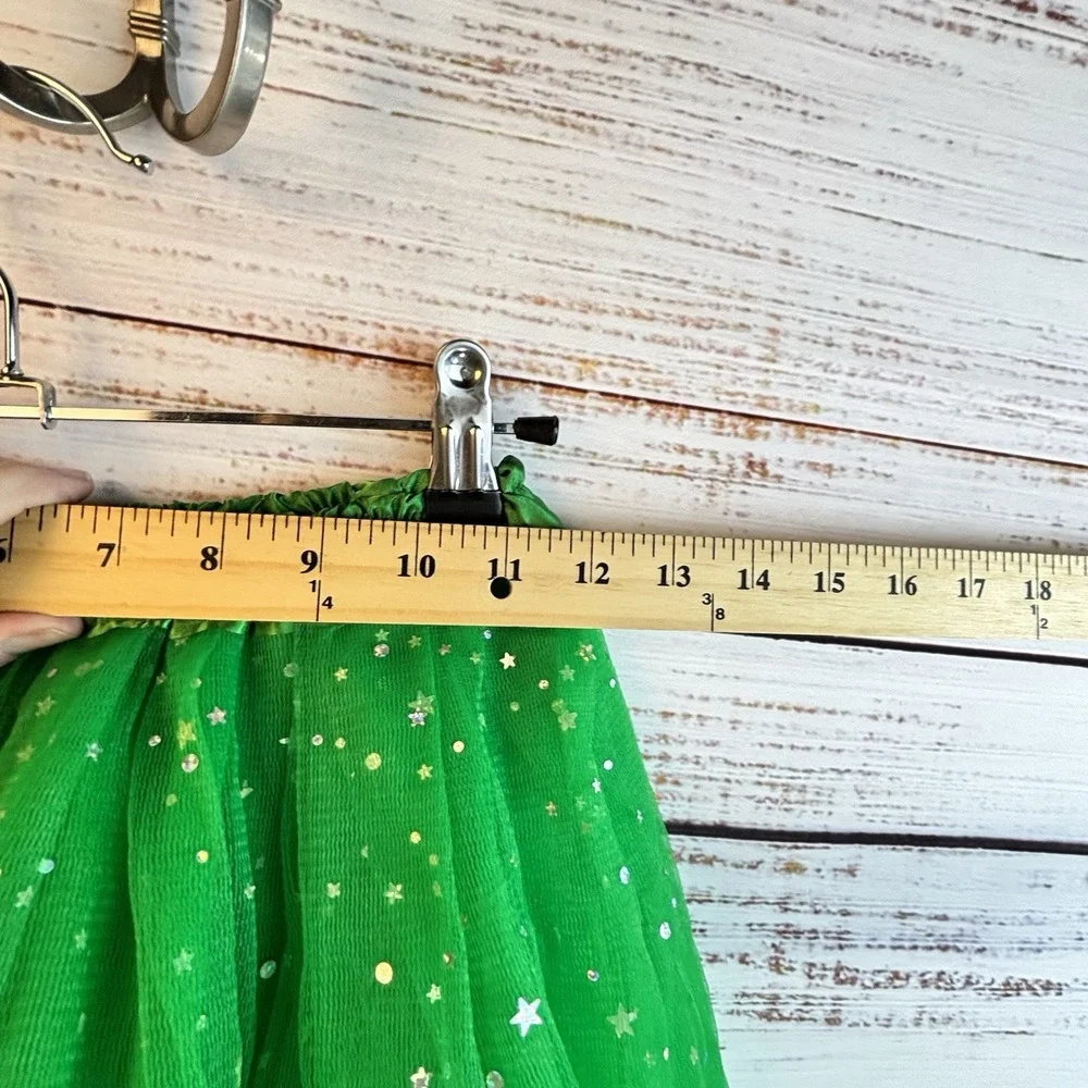 Kelly Green Tulle Skirt‎ Sparkles Tutu Festive Petticoat Whimsical Girl's OSFM
